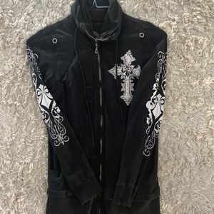 Affliction zip up light weight jacket